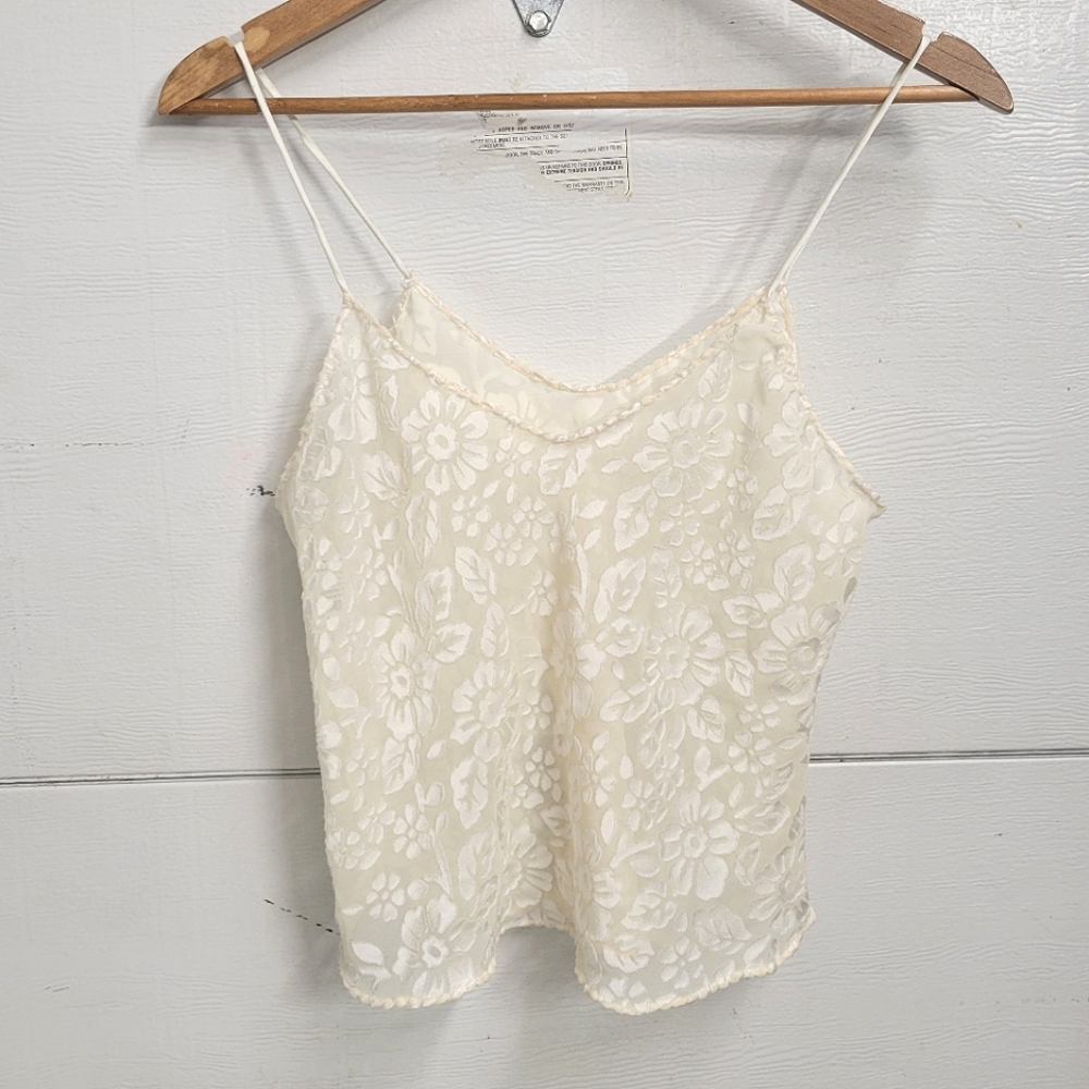 Ivory Floral Lace Tank Top